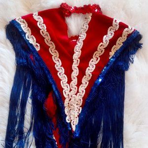 Handmade Red White & Blue Majorette Costume, Halloween, Parades, Dance Recital
